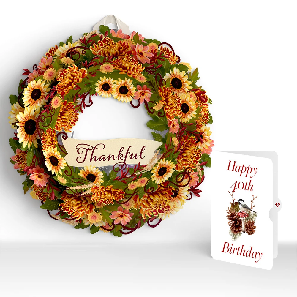 Lovepop Thankful 40th Birthday Wreath and Sentiment Set