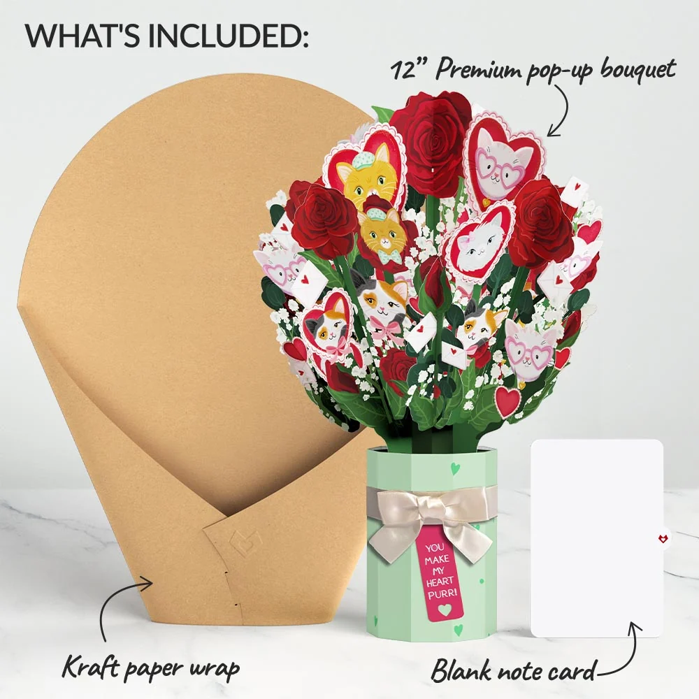 Lovepop You Make My Heart Purr Cat Bouquet - Image 5