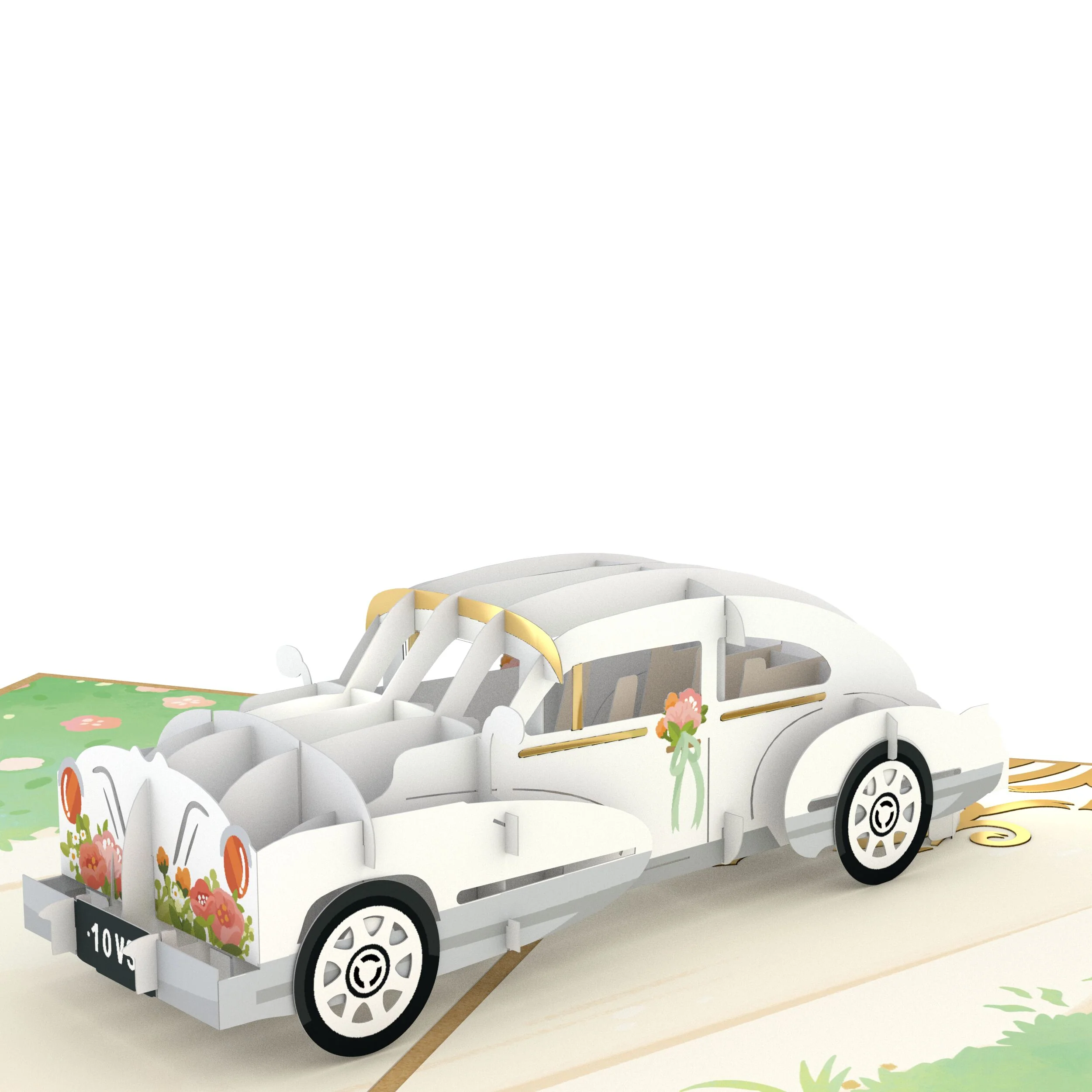 Lovepop Wedding Car Pop-Up Card - Image 2