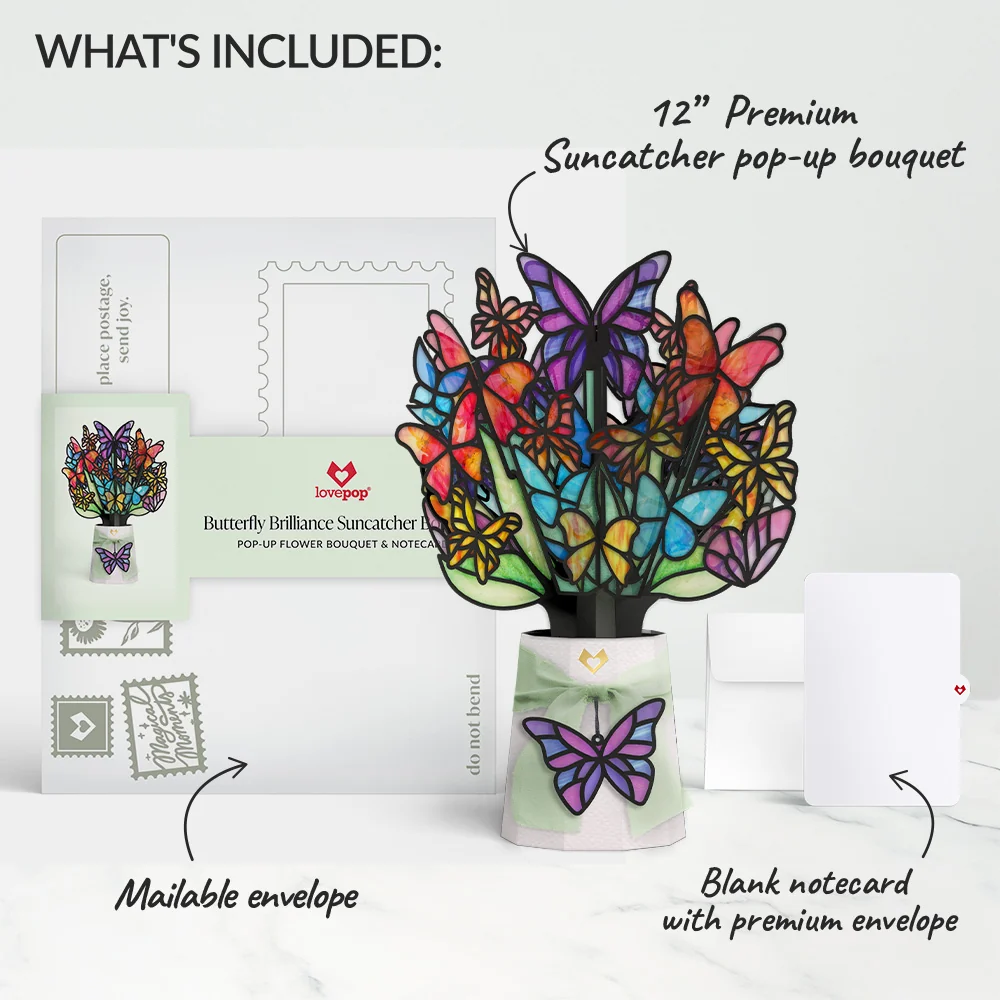 Lovepop Butterfly Brilliance Suncatcher Bouquet Vase - Image 6