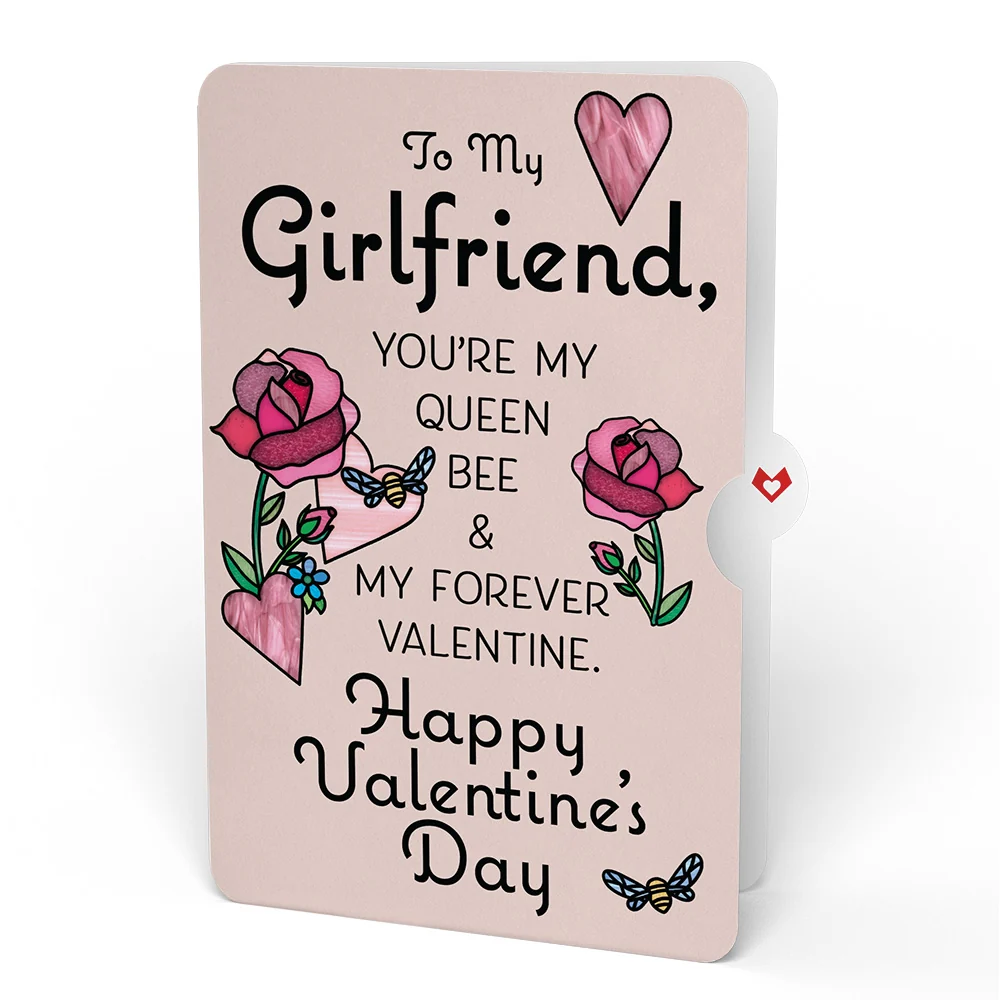 Lovepop Bee Mine Suncatcher Valentine Pop-Up Card and Sentiment Set for Girlfriend Glass - Image 4