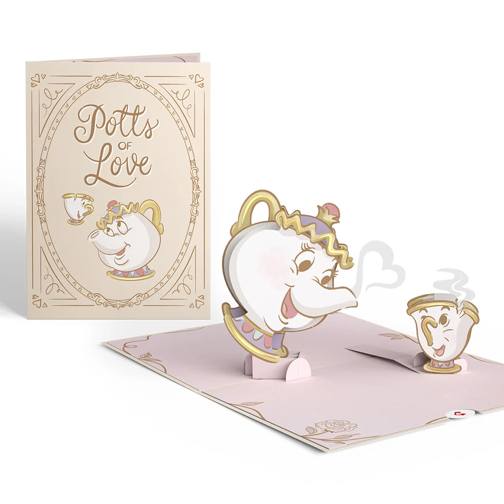 Lovepop Disney's Beauty and the Beast Potts of Love Pop-Up Card Cream