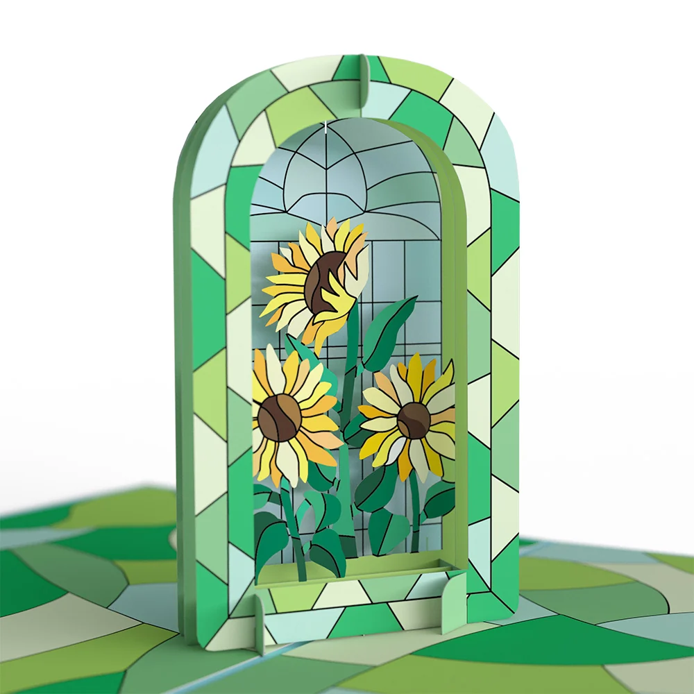 Lovepop Stained Glass Sunflowers Thank You Pop-Up Card and Sentiment Set - Image 3