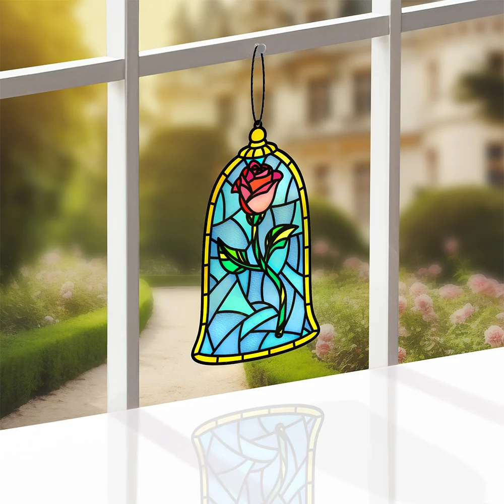 Lovepop Disney's Beauty and The Beast Tale as Old as Time Suncatcher Card Glass