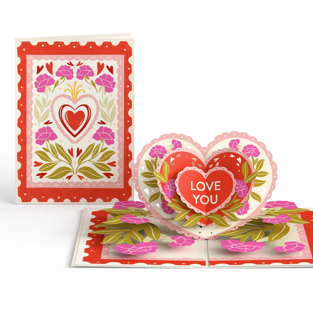 Lovepop Vintage Floral Love You Heart Pop-Up Card - Image 2