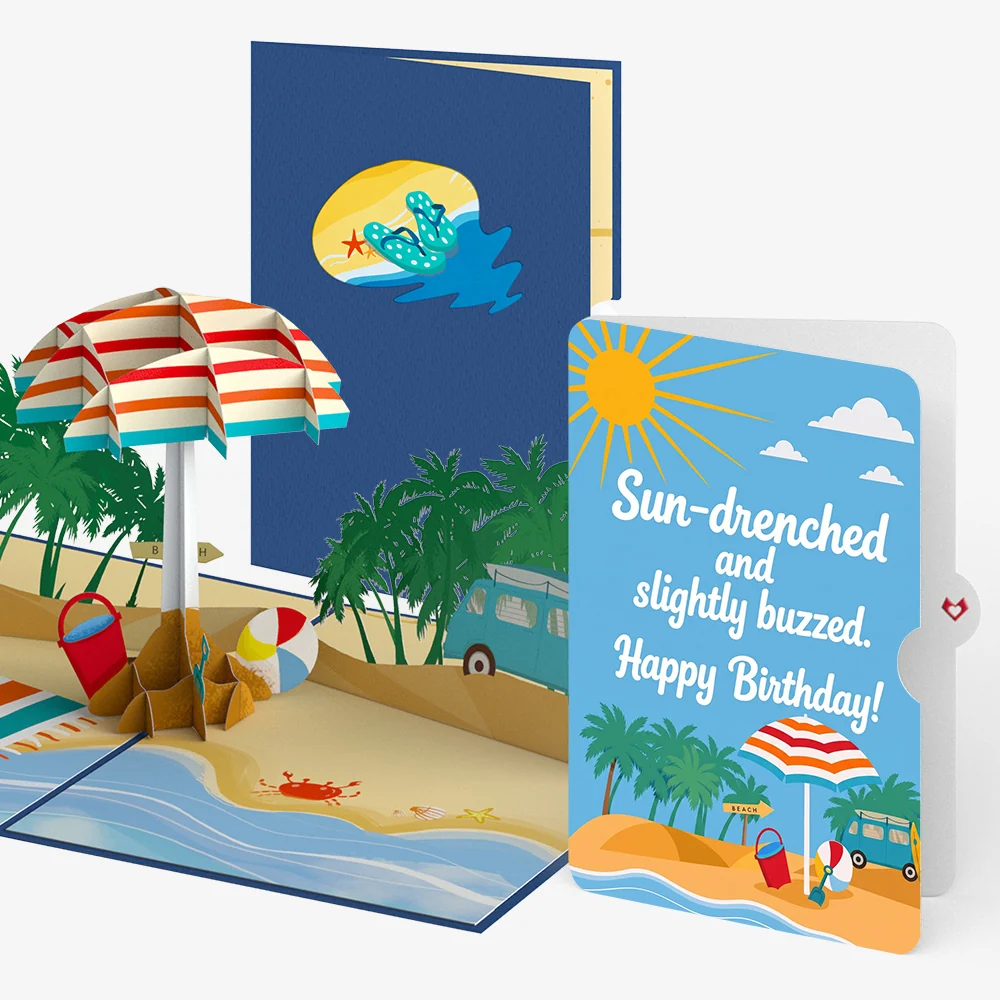 Lovepop Sandy Shores Birthday Pop-Up Card and Sun-Drenched Beach Sentiment Set
