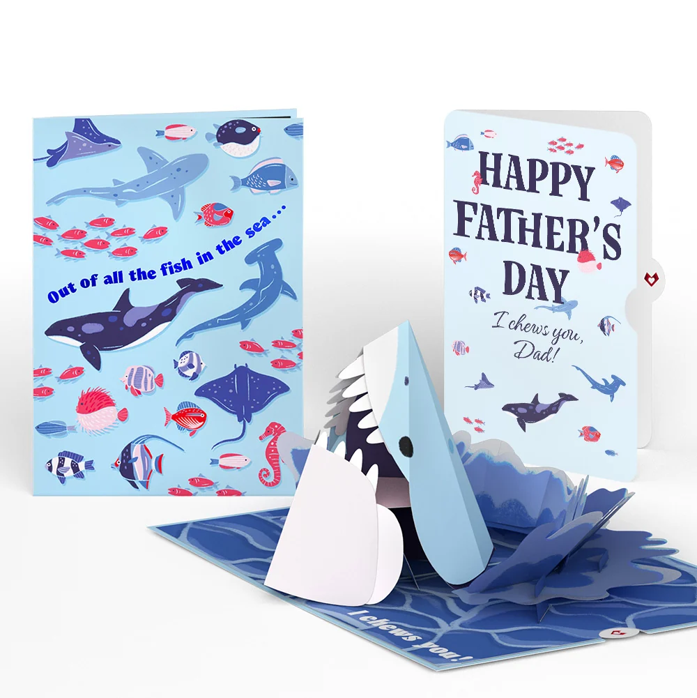Lovepop I Chews You Shark Father's Day Pop-Up Card and Ocean Animals Sentiment Set for Dad