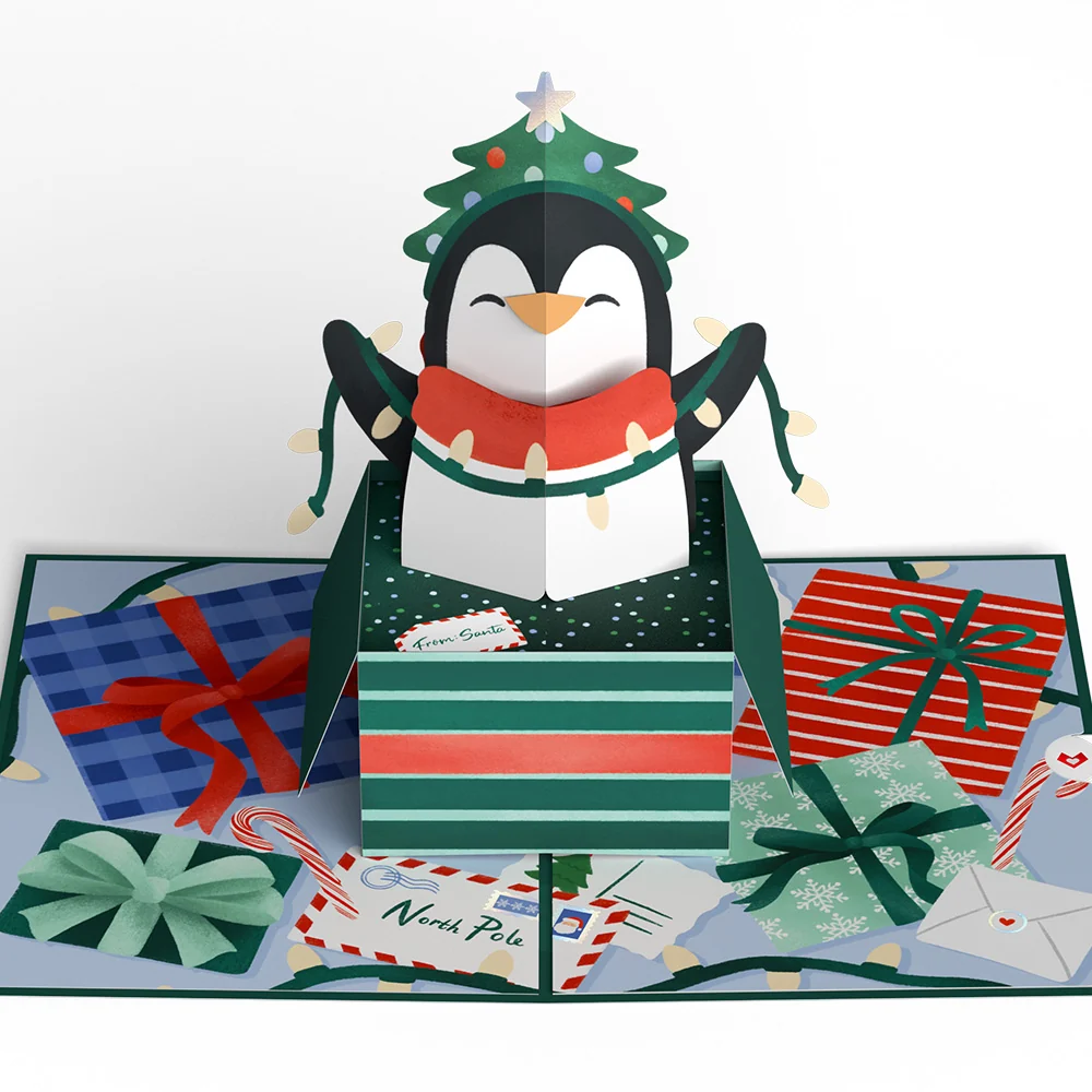Lovepop Season's Greetings Penguin Surprise Pop-Up Card - Image 3