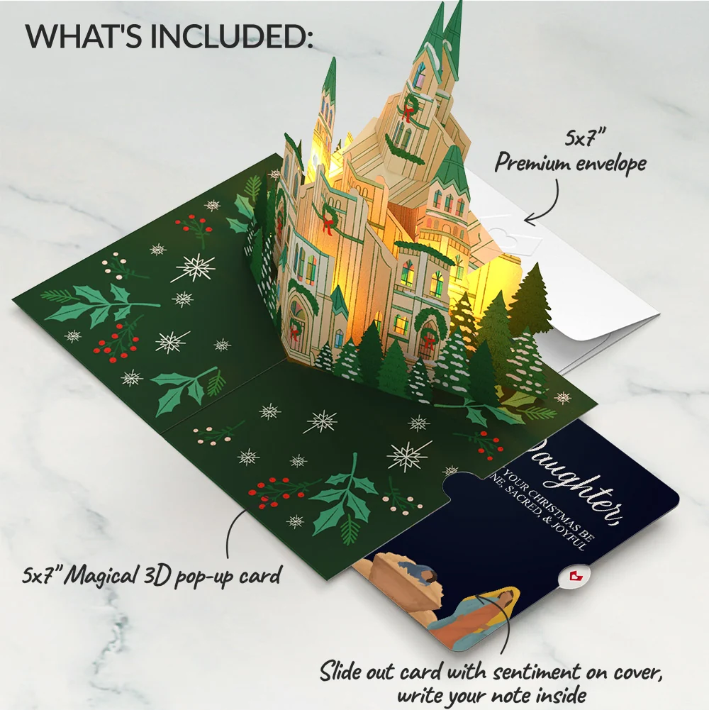Lovepop Let Heaven & Nature Sing Christmas Music and Lights Pop-Up Card and Sentiment Set for Daughter - Image 2