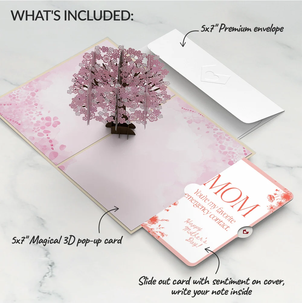 Lovepop Cherry Blossom Mother’s Day Pop-Up Card and Sentiment Set for Mom — SKU SB-41A7AF-01BC8271EF309A Cream - Image 2