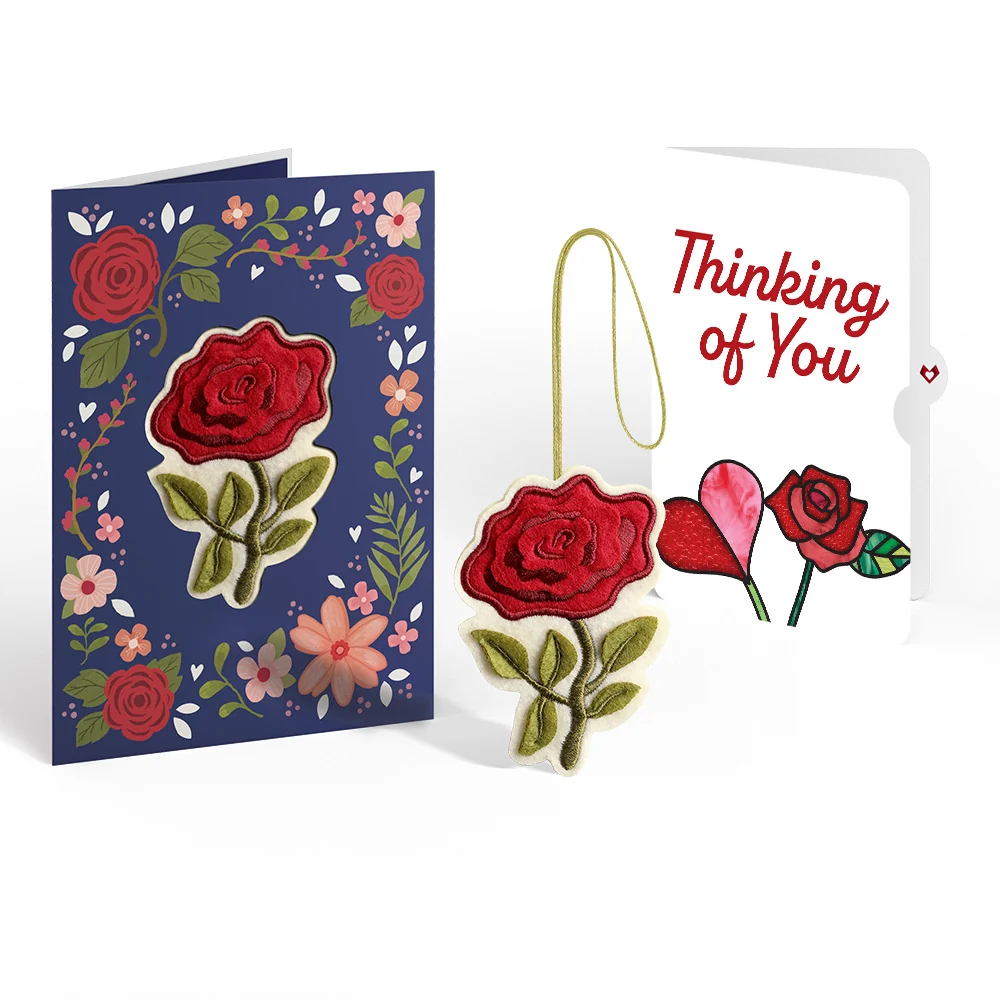 Lovepop Everlasting Rose Thinking of You HeartFelt Charm Card and Sentiment Set