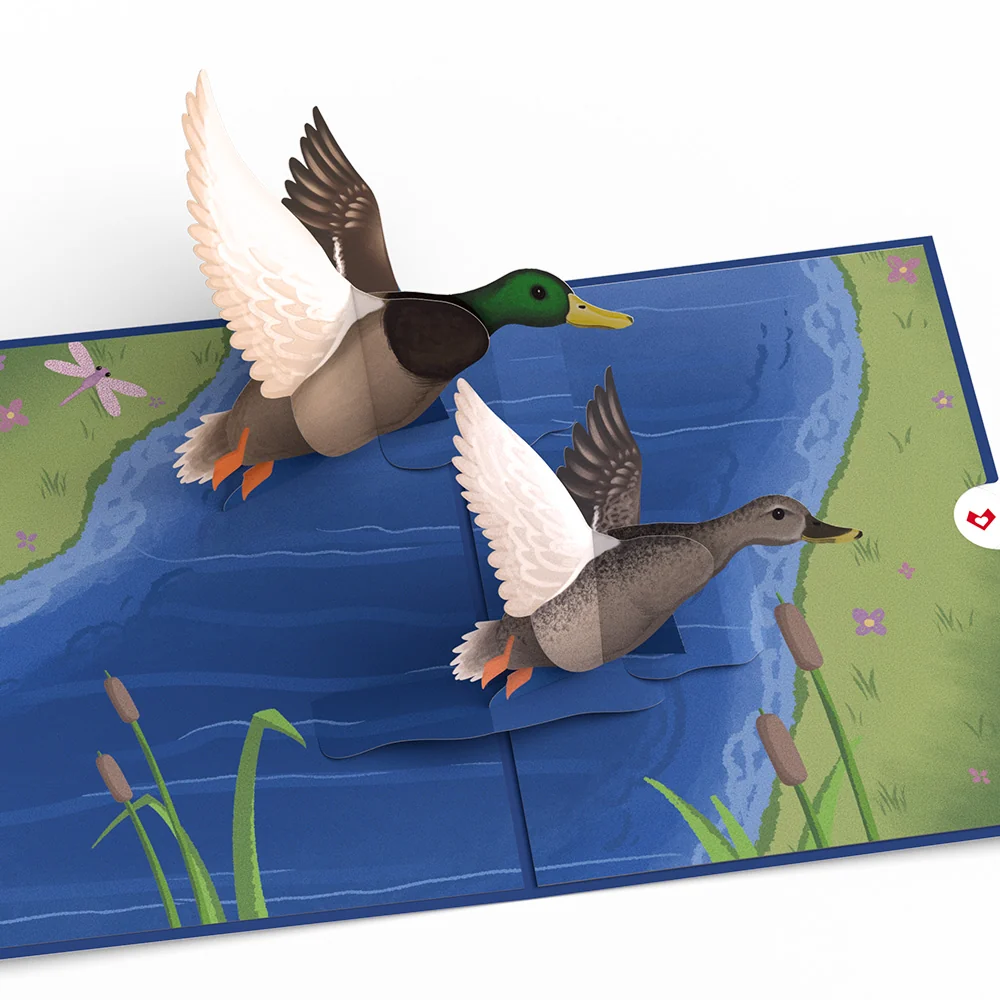Lovepop Pondside Mallard Ducks Pop-Up Card - Image 3