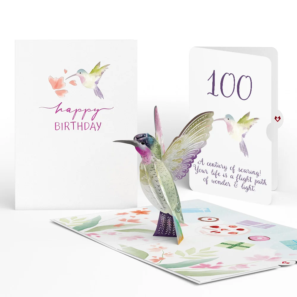 Lovepop Hummingbird 100th Birthday Pop-Up Card and Sentiment Set