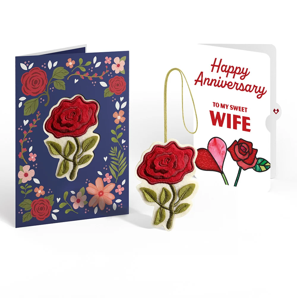 Lovepop Everlasting Rose Anniversary HeartFelt Charm Card and Sentiment Set for Wife