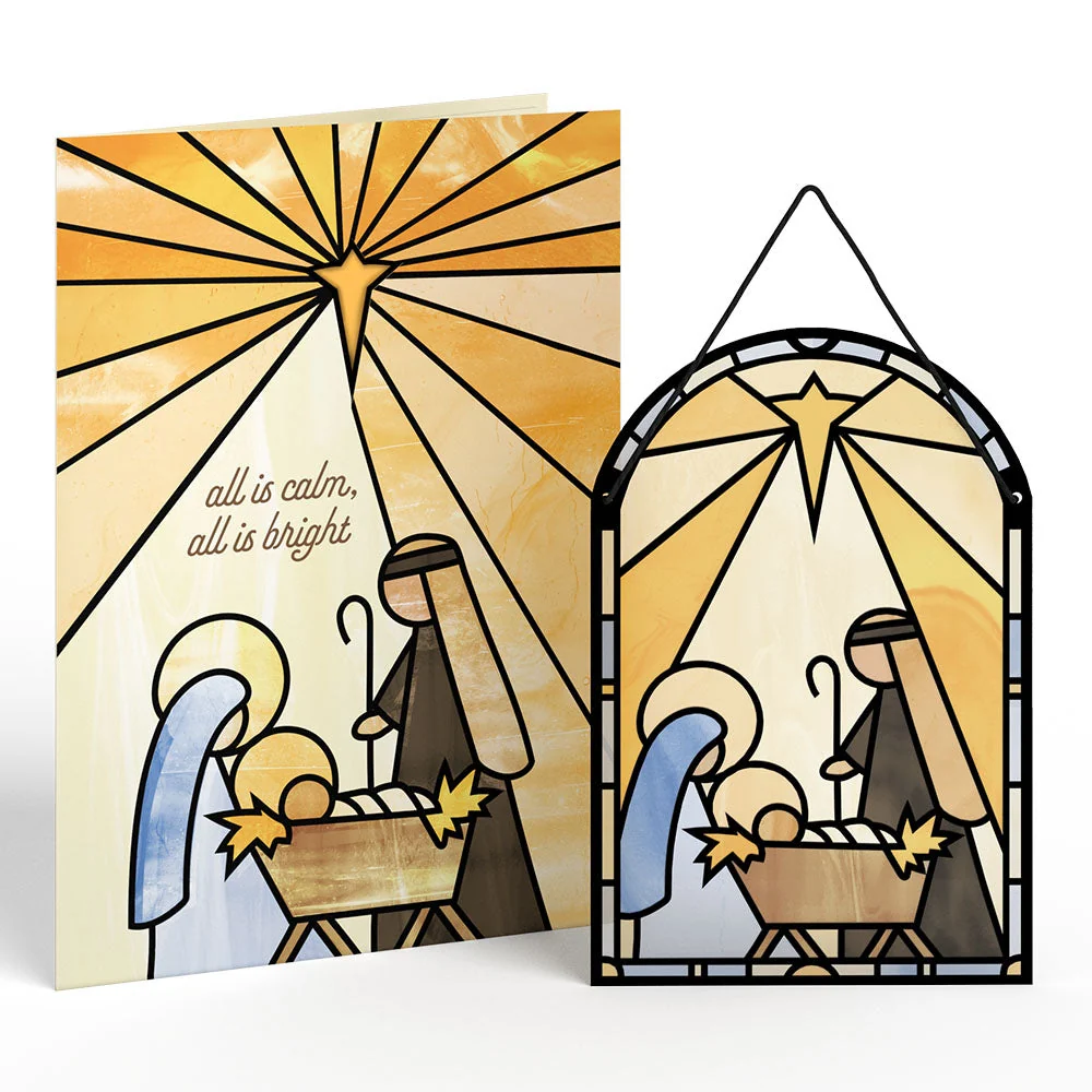 Lovepop All Is Calm Nativity Suncatcher Card - Image 2