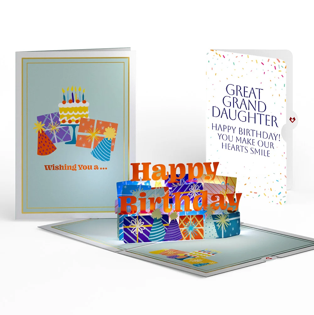 Lovepop Wishing You a Happy Birthday Music and Lights Pop-Up Card and Sentiment Set for Great Granddaughter