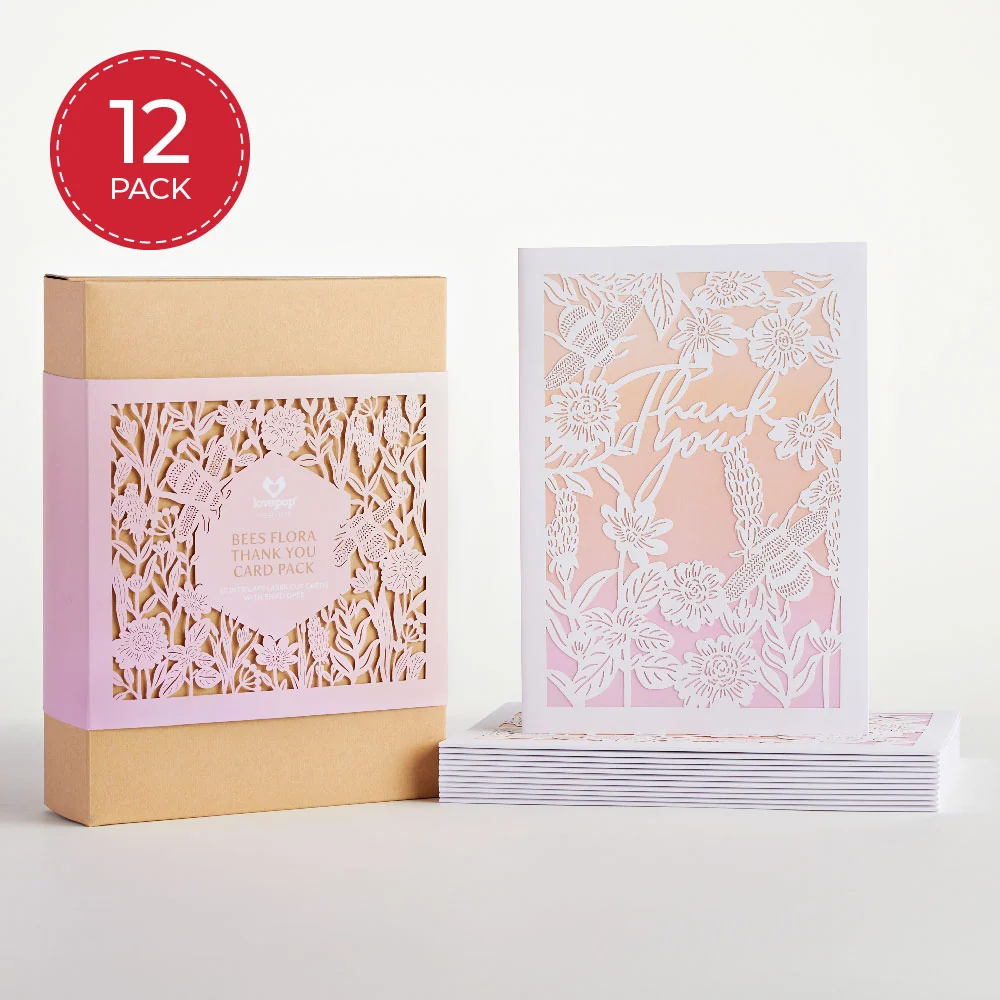 Lovepop Bees Flora Thank You Card Pack (12-Pack): Lovepop Moments Card