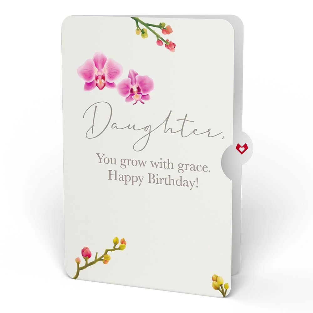 Lovepop Watercolor Orchid Birthday Pop-Up Card and Sentiment Set for Daughter - Image 4
