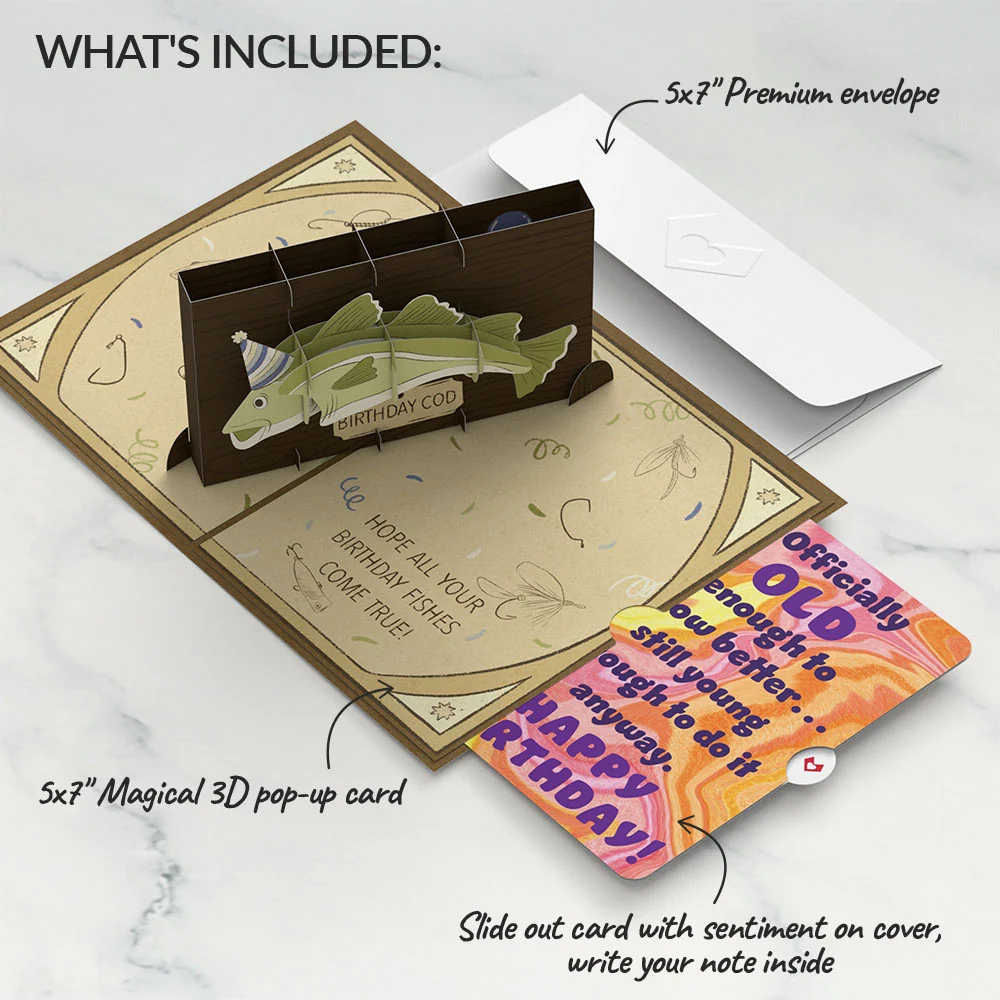 Lovepop Birthday Cod Pop-Up Card and Sentiment Set - Image 2