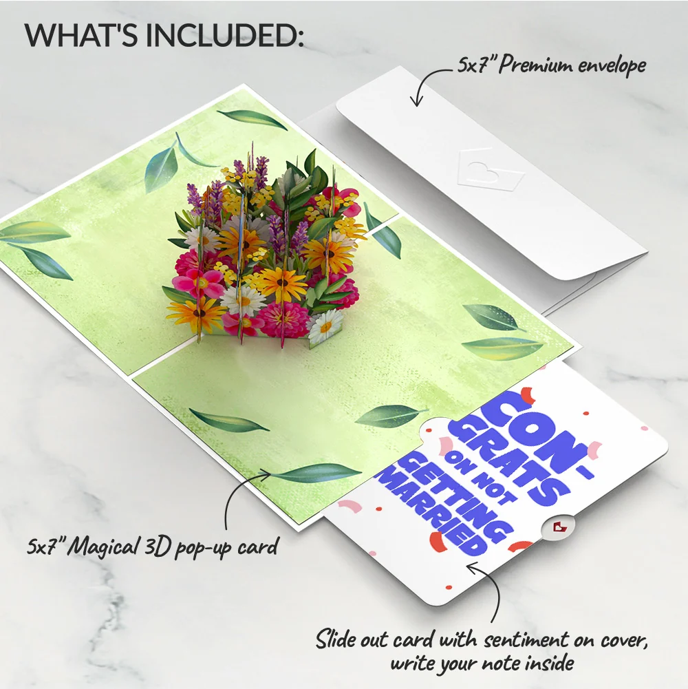 Lovepop Vibrant Garden Blooms Breakup Pop-Up Card and Playful Confetti Sentiment Set - Image 2