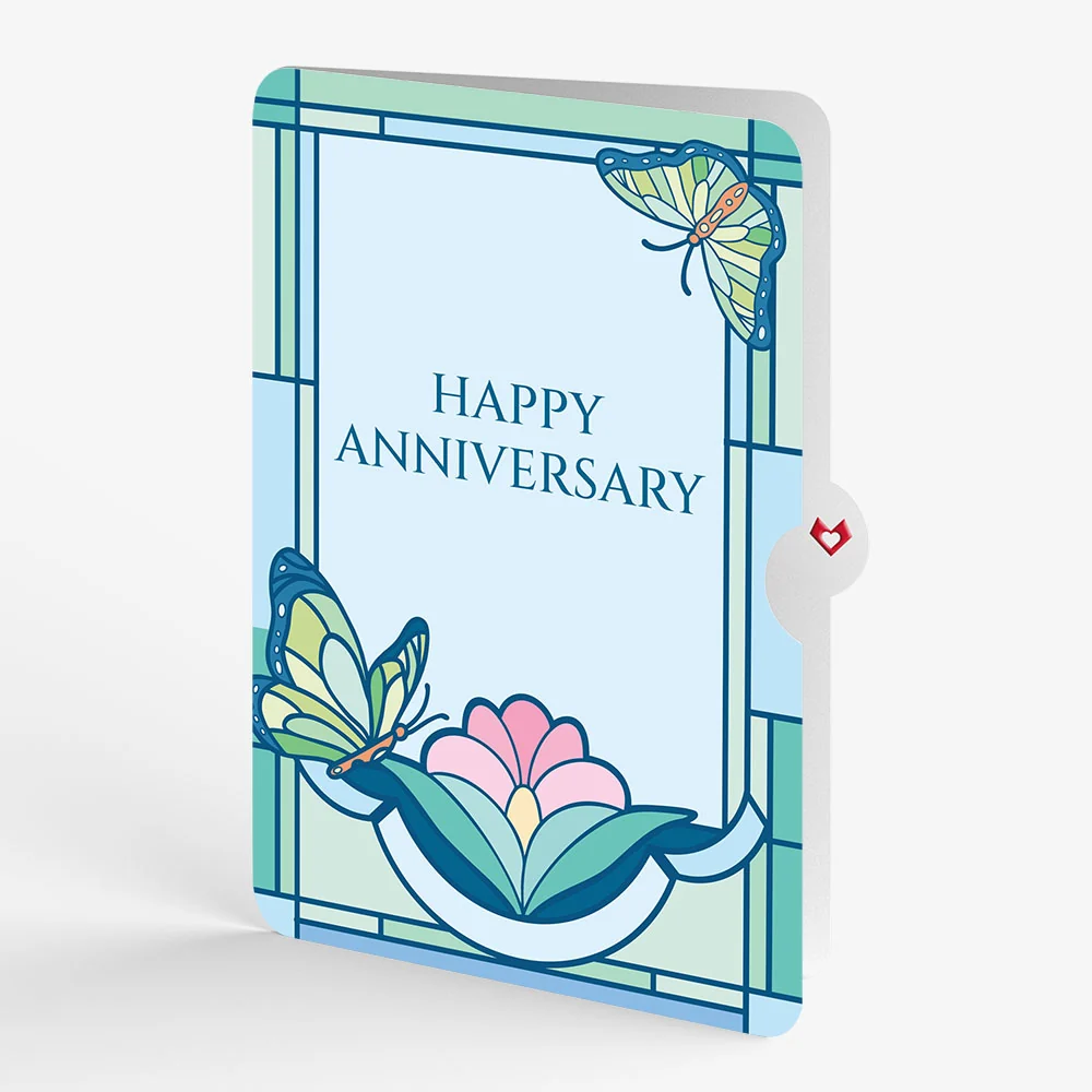Lovepop Stained Glass Butterfly Anniversary Light-Up Pop-Up Card and Sentiment Set - Image 4