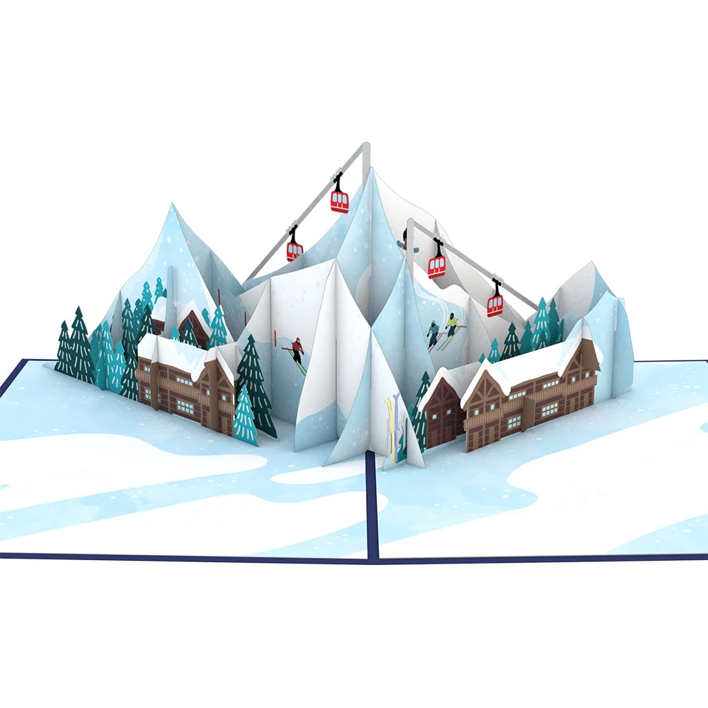 Lovepop Ski Village Pop-Up Card - Image 2