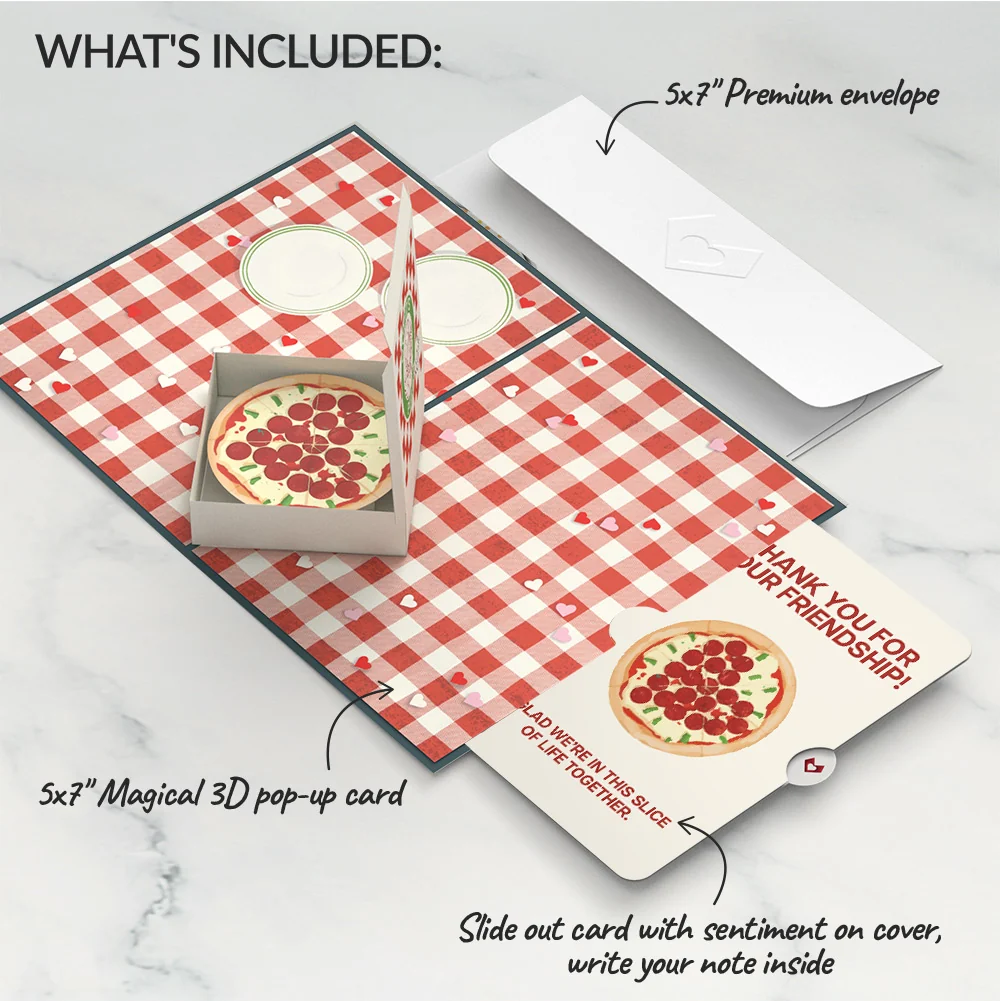 Lovepop Pizza Love Friendship Pop-Up Card and Sentiment Set - Image 2