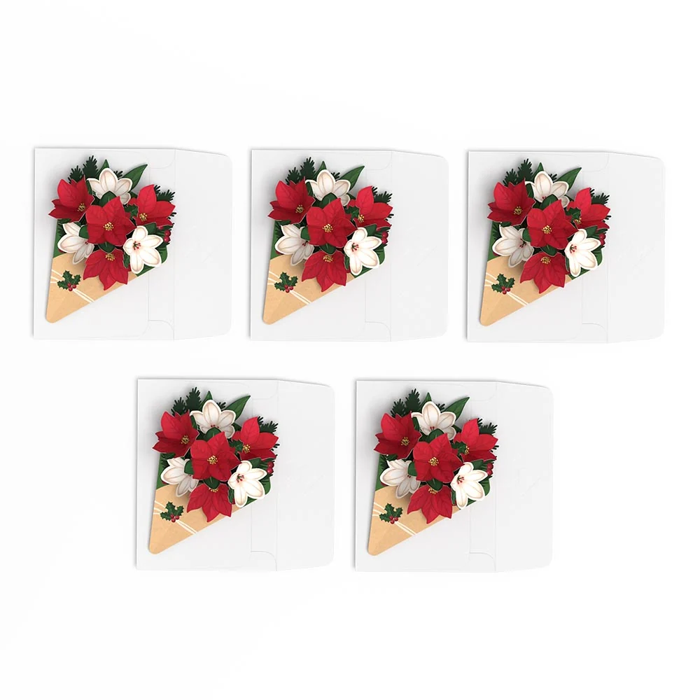 Lovepop Poinsettia & Pine Little Blooms (Notecard 5-Pack) - Image 4