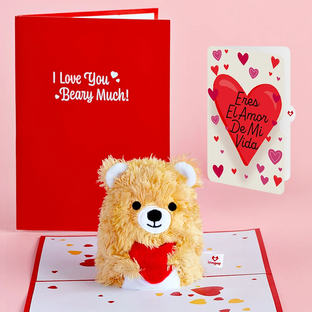 Lovepop You're The Beary Best Eres El Amor De Mi Vida Valentine Plushpop Card and Sentiment Set
