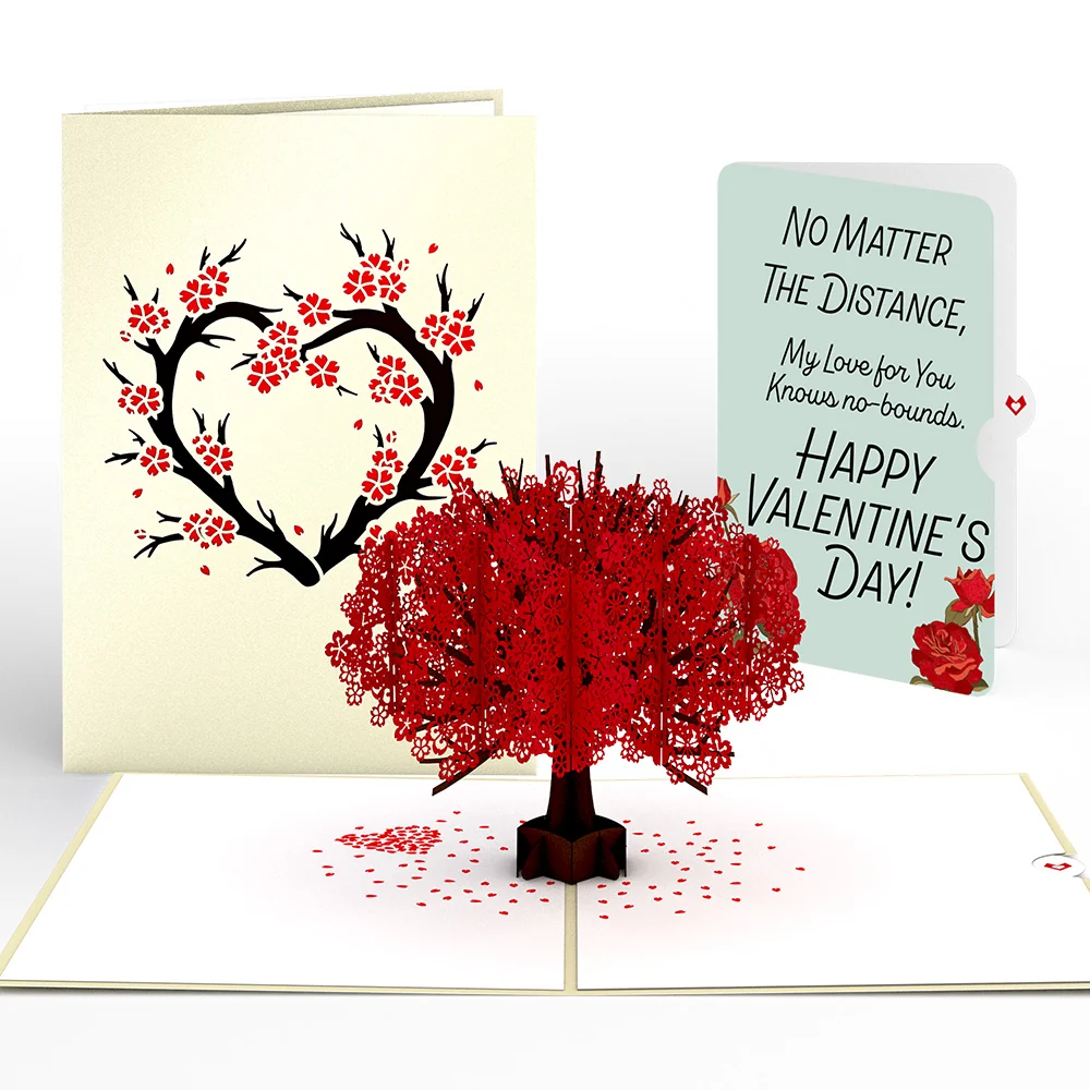 Lovepop Red Sakura Tree My Love For You Knows No-bounds Valentine Pop-Up Card and Sentiment Set