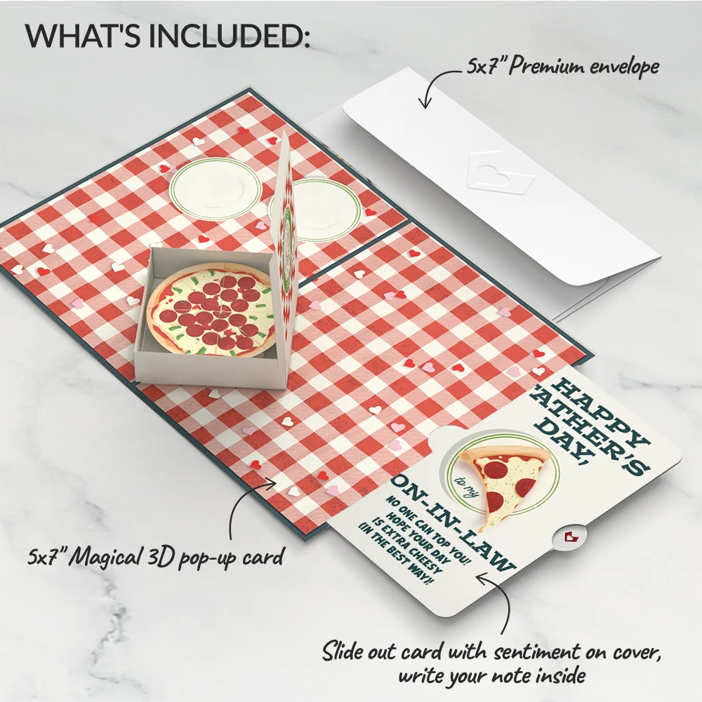 Lovepop Pizza Love Father's Day Pop-Up Card and Sentiment Set for Son-in-law - Image 2