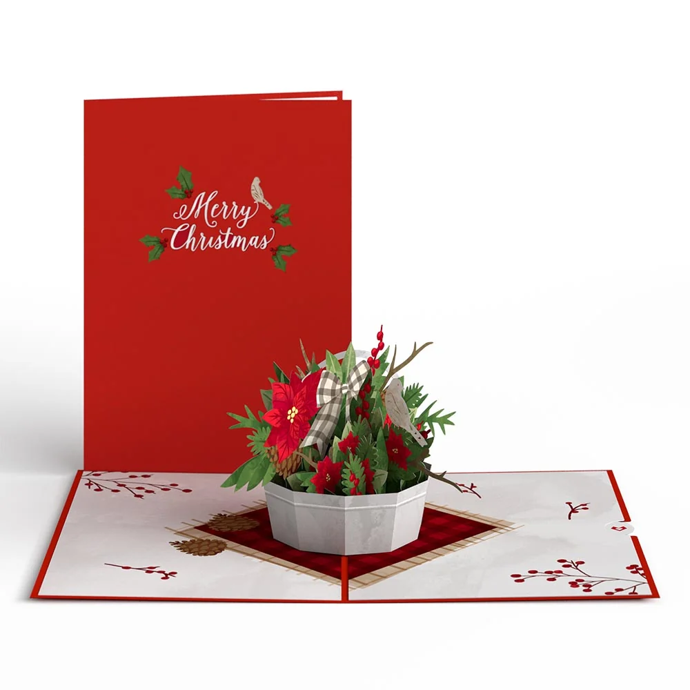 Lovepop Christmas Flower Basket Pop-Up Card