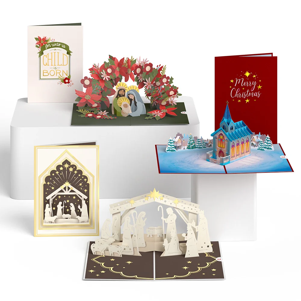 Lovepop Religious Christmas 3-Pack Glass