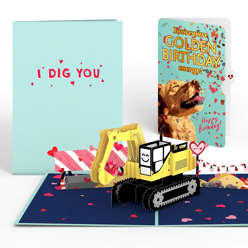 Lovepop I Dig You Birthday Pop-Up Card and Golden Energy Sentiment Set