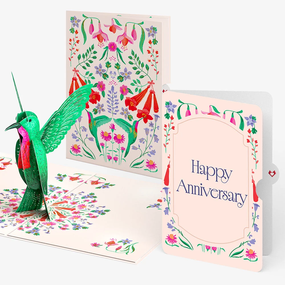 Lovepop Whimsical Hummingbird Anniversary Pop-Up Card and Sentiment Set