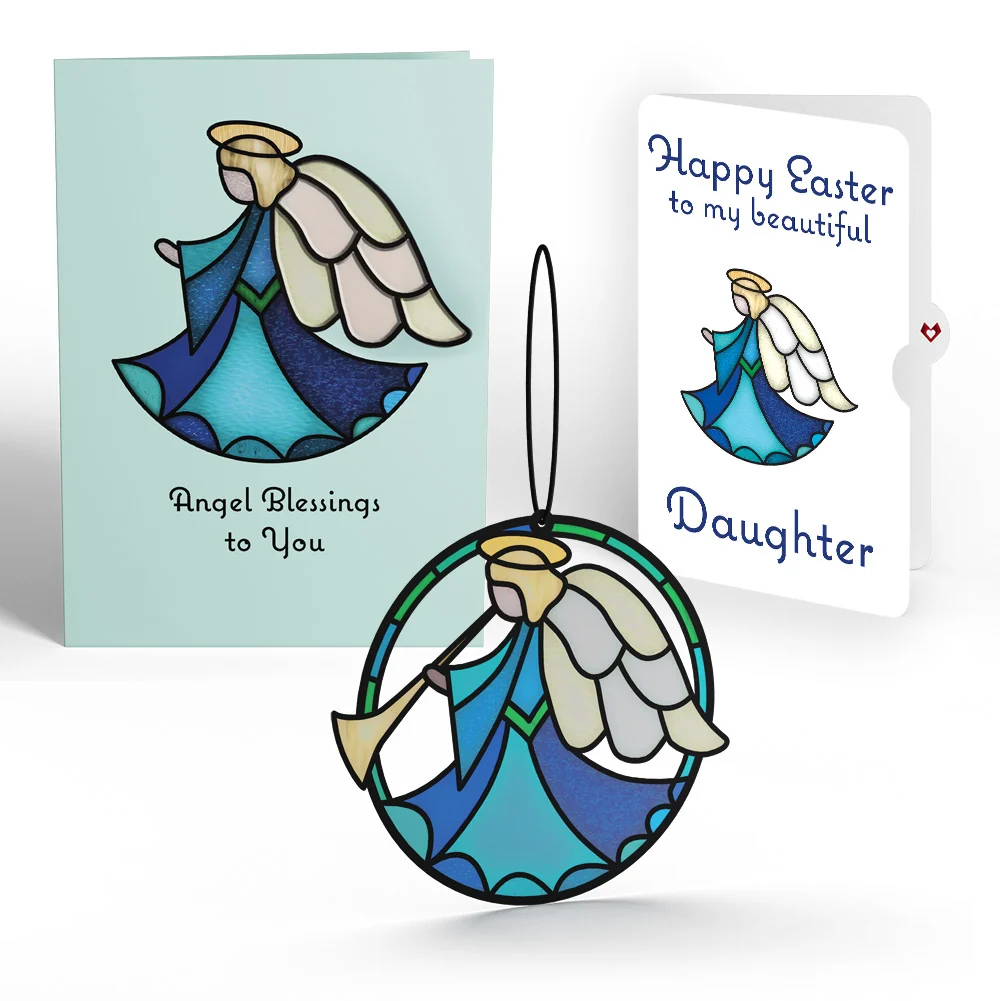 Lovepop Angel Blessings to You Easter Suncatcher Card and Sentiment Set for Daughter Glass