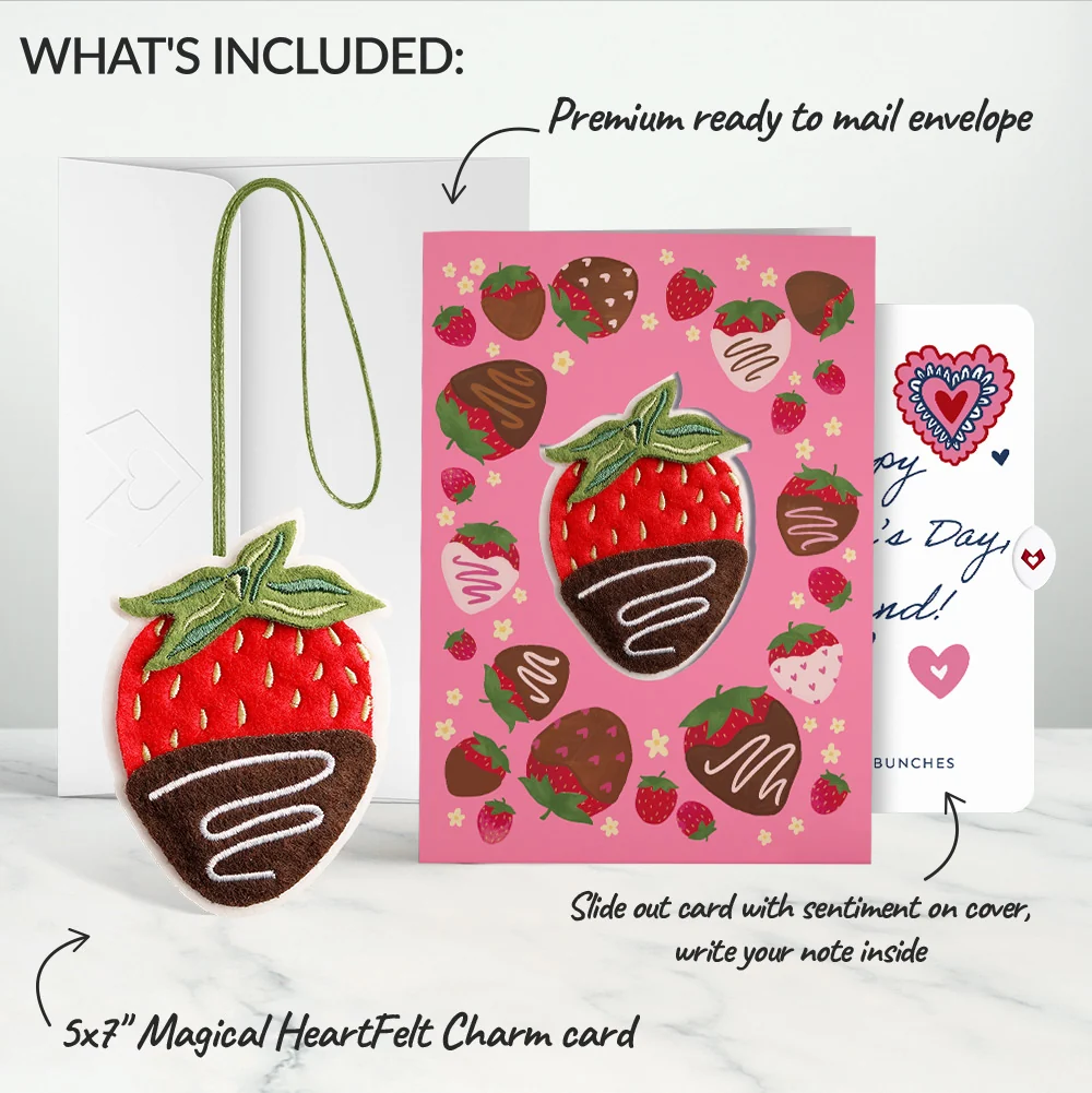 Lovepop Sweet Strawberry Valentine HeartFelt Charm Card and Sentiment Set for Husband Bag - Image 2