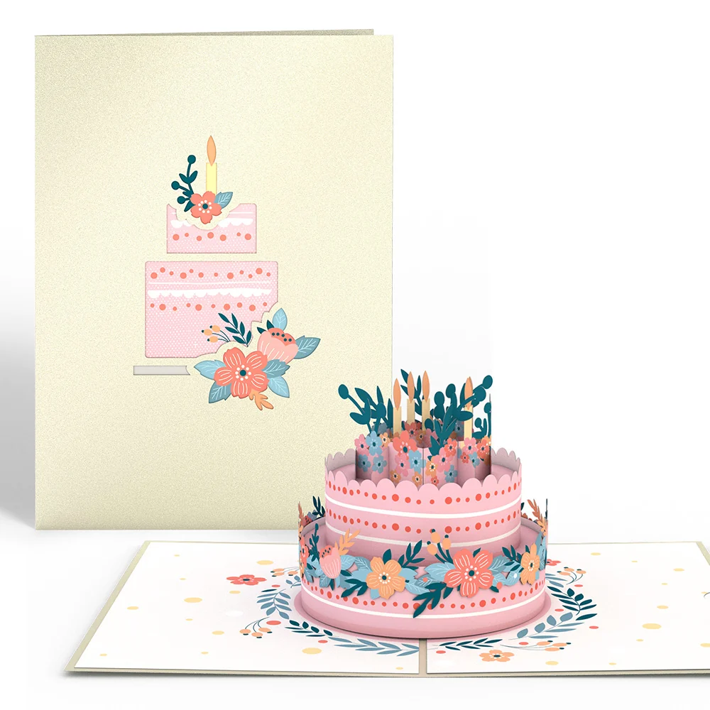 Lovepop Floral Birthday Cake Pop-Up Card Candle