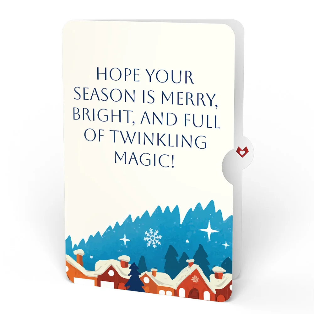 Lovepop Season of Light Winter Village Light-Up Pop-Up Card and Twinkling Magic Christmas Sentiment Set Cream - Image 4
