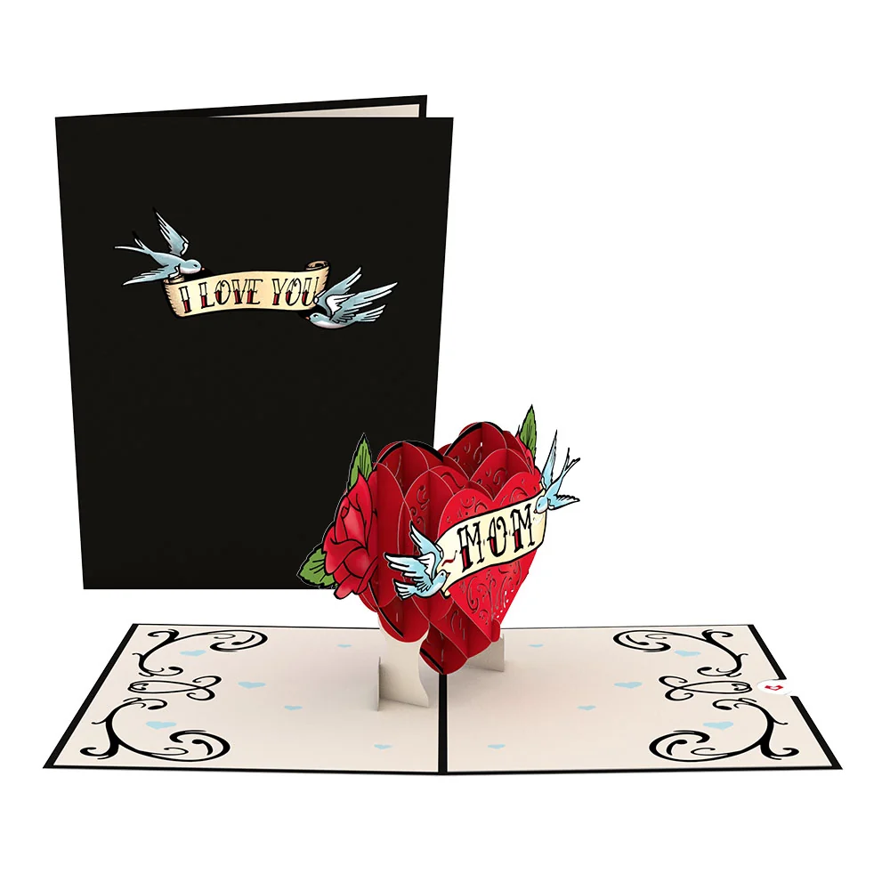 Lovepop Mother's Day Tattoo Heart Pop-Up Card