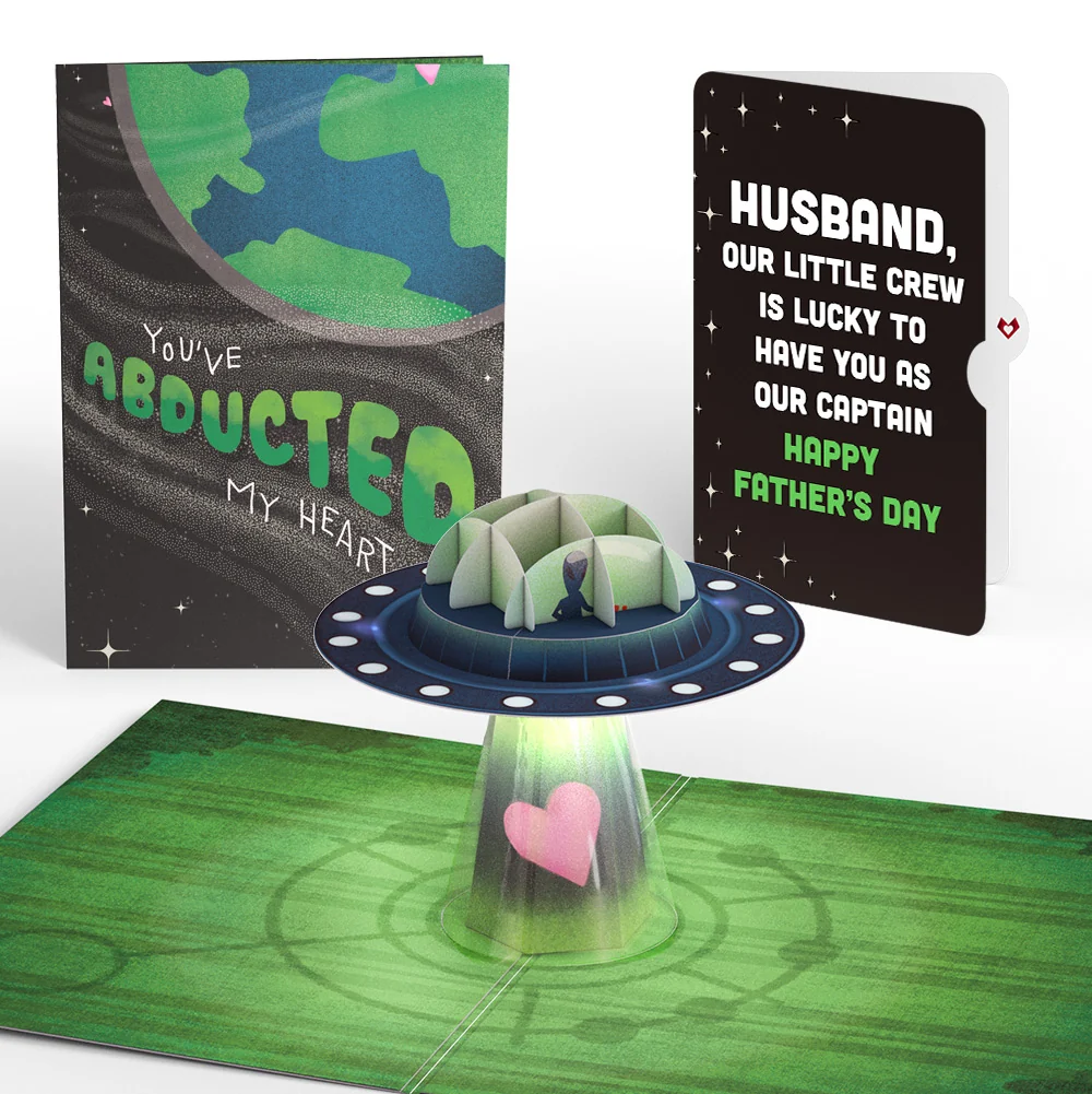 Lovepop You've Abducted My Heart Father’s Day Light-Up Pop-Up Card and Sentiment Set for Husband