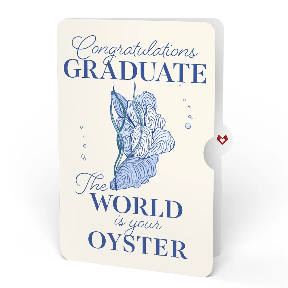 Lovepop Coastal Oysters Graduation Pop-Up Card and Sentiment Set Cream - Image 4