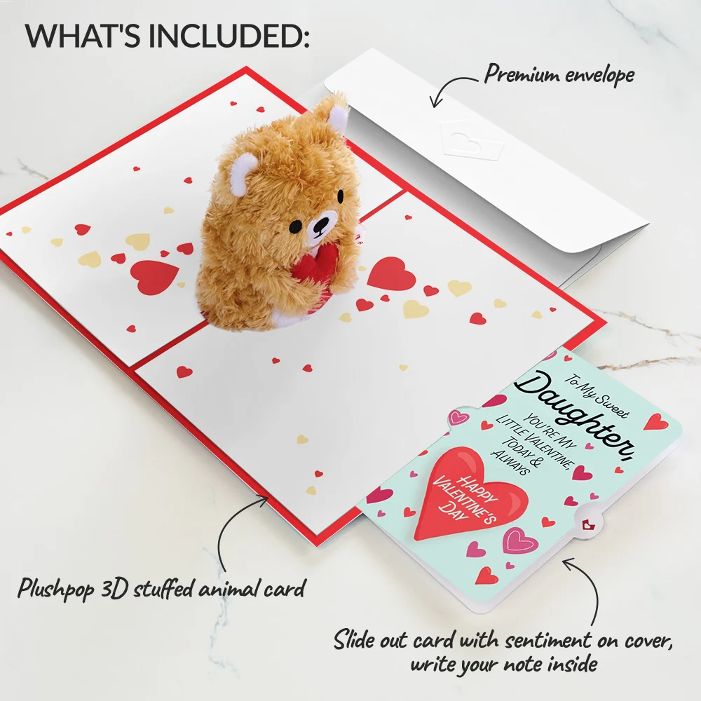 Lovepop You're The Beary Best Valentine Plushpop Card and Sentiment Set for Daughter - Image 2