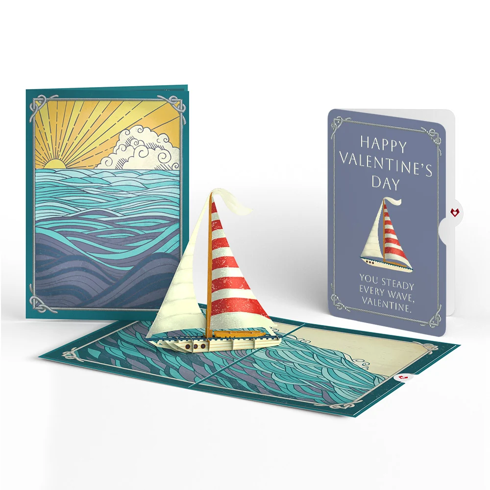 Lovepop Sailboat on the Horizon Valentine Pop-Up Card and Sentiment Set