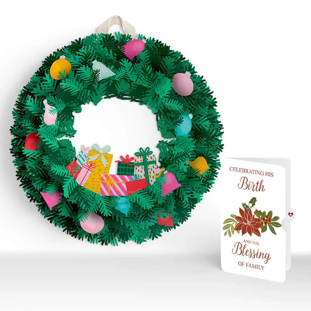 Lovepop Christmas Joy Wreath and Poinsettia Blessing Sentiment Set