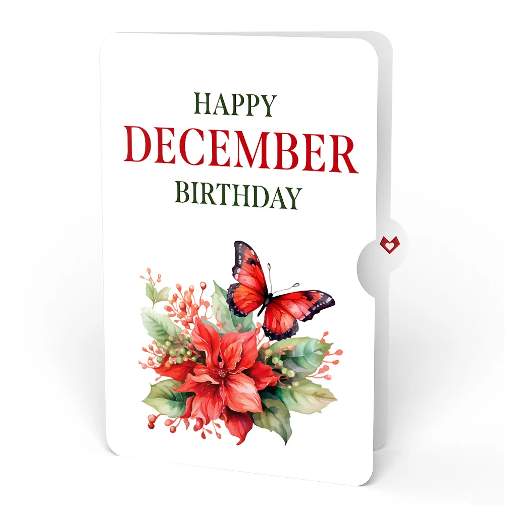 Lovepop Born to Bloom: December Birth Month Flowers Pop-Up Card and Poinsettia Sentiment Set - Image 4