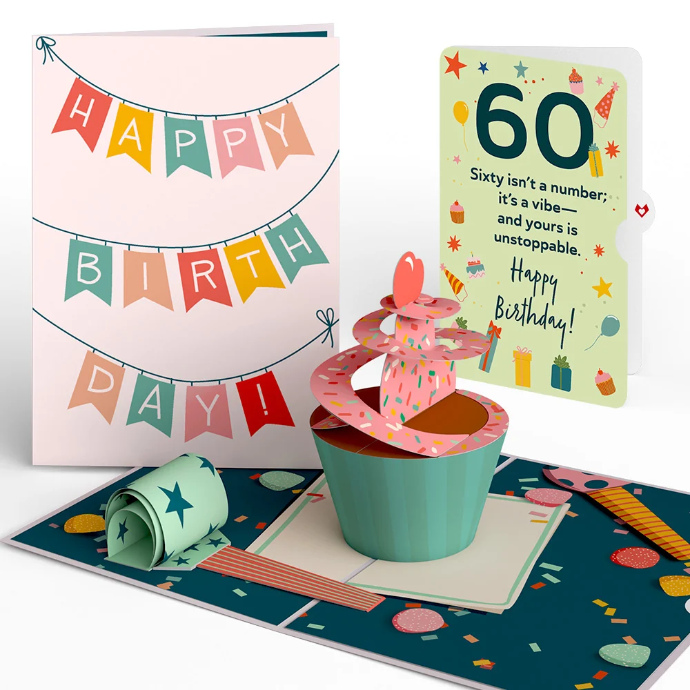 Lovepop 60th Birthday Cupcake Pop-Up Card and Sentiment Set