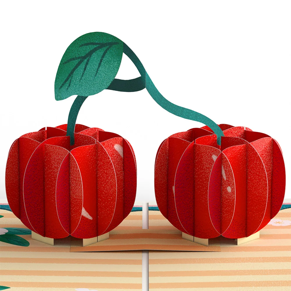 Lovepop Fresh-Picked Cherries Pop-Up Card Cream - Image 2