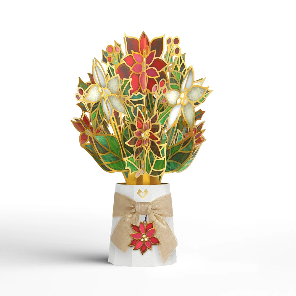 Lovepop Gilded Gold Poinsettia Suncatcher Bouquet Vase - Image 3