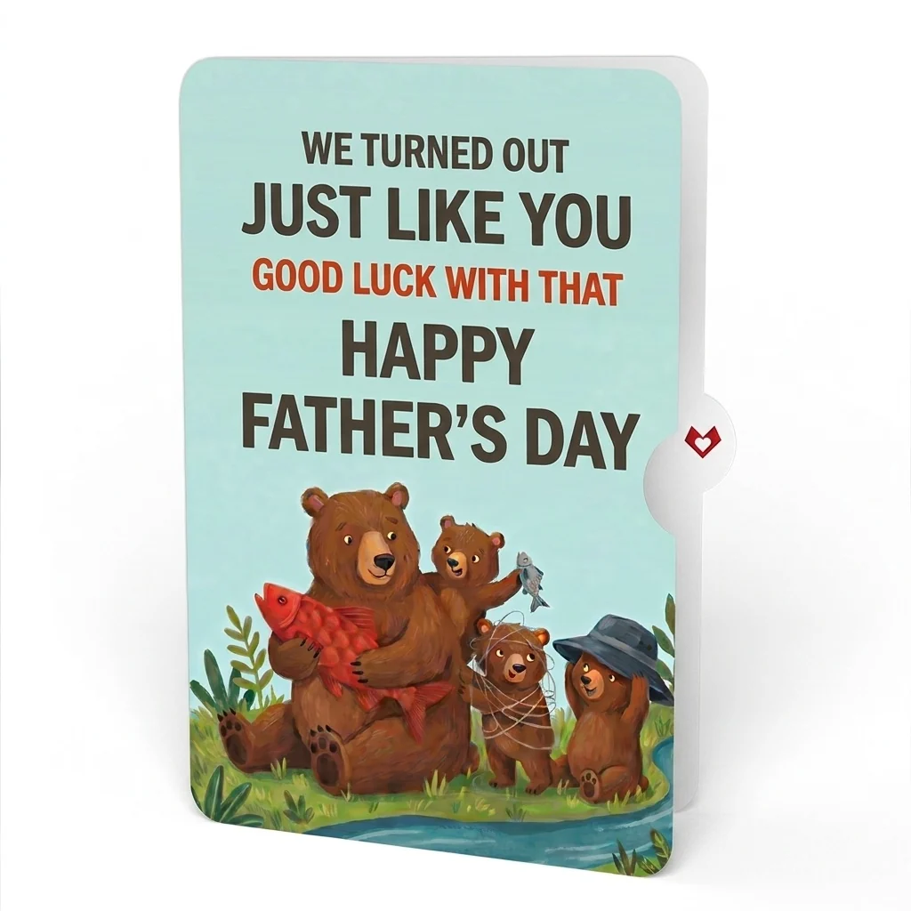 Lovepop Father's Day Fishing Bear Pop-Up Card and Bear Cubs Sentiment Set - Image 4